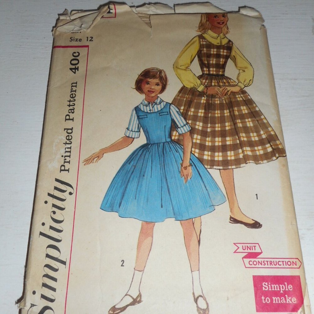 Vintage 1950s Simplicity Sz 12 2204 blouse jumper
